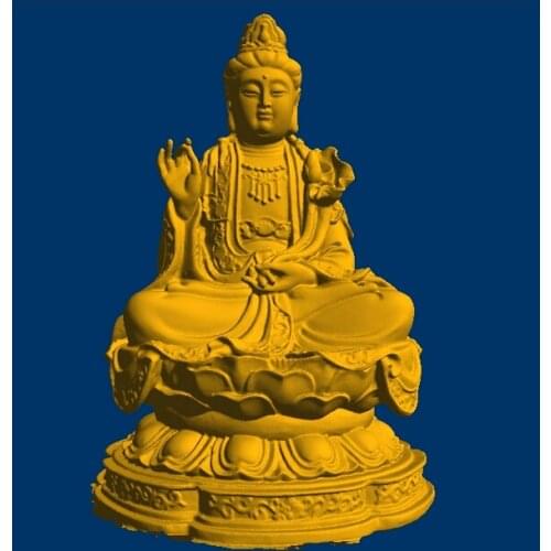 3D model relief STL models file format Avalokitesvara hold lotus leaf 5