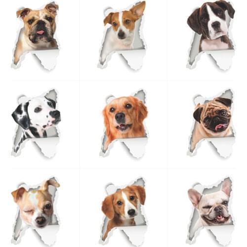 3D Vivid Dog Wall Hole Stickers For Toilet Bathroom Kids Rooms Decorations Home Decor Wall Refrigerator Car Mural Art Decals