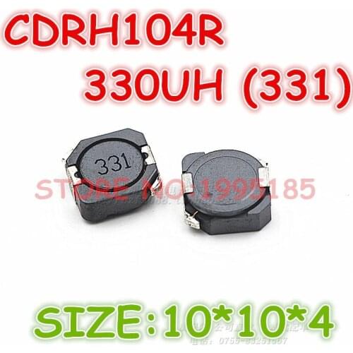 50Pcs/Lot CDRH104R 330UH (331) CD104 Size 10*10*4 MM Shielding Inductive Power/SMT Inductance/inductor