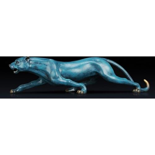 62CM LARGE 2020 HOME OFFICE Shop lobby TOP COOL efficacious Mascot thriving business lightning Leopard Cheetah FENG SHUI statue