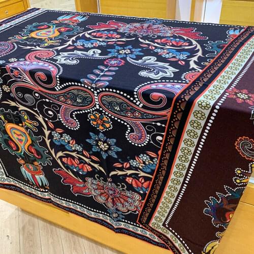 70% Cashmere 30% Silk Scarf Women Fashion Boho Ethnic Tribal Double-sided Paisley Shawl Stole Oversize Kerchief 135*135cm