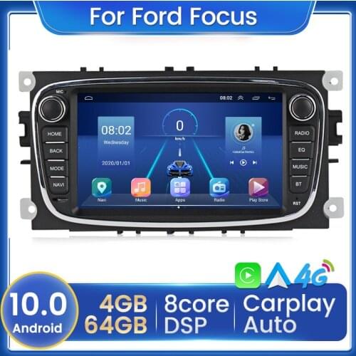 4G LTE Car Radio Multimedia Video Player For Ford/Focus/S-Max/Mondeo 9/GalaxyC-Max Navigation GPS Android 10 NO DVD 2din 2 din