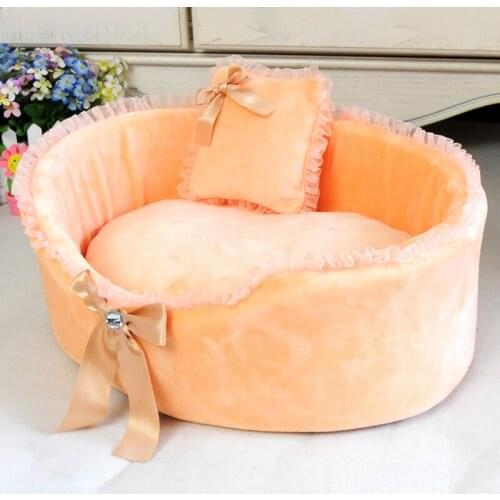 Free Shipping Fashionable And Elegant Design Dog Beds For Small Dogs Winter Pet Dog Pad House Mat Hot Sales Lace Send Pillows