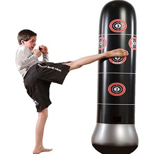 Training Fitness Boxing Punching Bag Inflatable Aerated Irrigation Sand Family Store Entertainment Vent Fight Sandbag 1.6M
