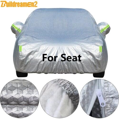 Buildremen2 Cotton Car Cover Waterproof Sun Snow Rain Hail Resistant Thick Cover For Seat Ibiza Leon Arosa Altea Mii Toledo Exeo