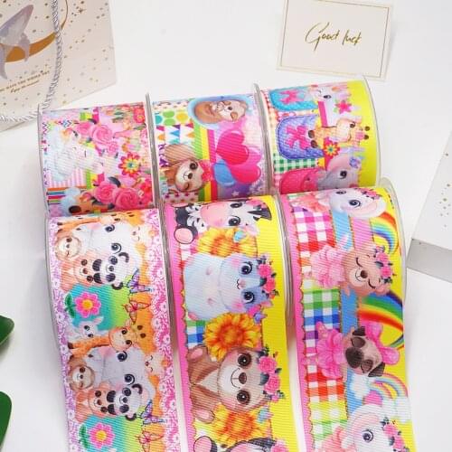 DIY Cartoon Animal Printed Grosgrain Ribbon For Craft Supplies Sewing Accessories 5 Yards, Planar Resins Mold 10 Pieces. 54340