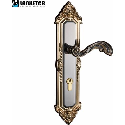 Long Term Supply High Quality European Style Zinc Alloy Indoor Handle Lock Mute Lockcore Room Wood Door Locks