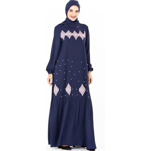 Elegant Muslim Embroidery Abaya Beading Maxi Dress Vestido Cardigan Kimono Long Robe Gowns Jubah Middle East Eid Ramadan Islamic
