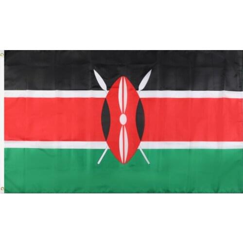 JiaHao Wholesale 100% Polyester Stock 3x5ft Kenya Flag