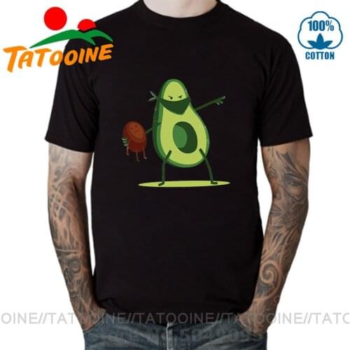 Parody Avocado Throw T shirt men Funny Ninja Avocado T-shirt Rugby Ball Avocado Tee shirt 2020 New Tatooine Summer style Apparel
