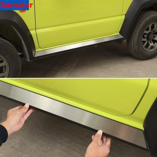 Sansour Chromium Styling for Suzuki Jimny JB74 2019 Car Body Side Skirt Guard Decoration Tirm for Suzuki Jimny 2019+ Accessories