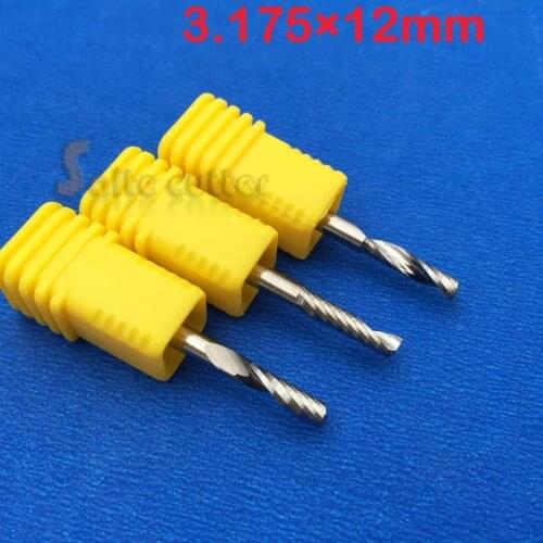 5pcs HQ AAA Carbide Acrylic PVC Wood Cu endmill single flute spiral CNC router bits 1/8'' 3.175mm * 12mm