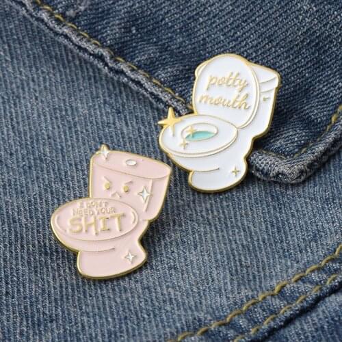 Creative Toilet Styling Enamel Pins Cute Lapel Badges For Clothes Jewelry Collar Brooches Gifts Accessories For Kids Friends Bag