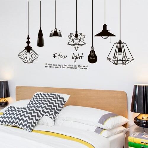 Chandeliers Lights Wall Stickers PVC Material DIY Living Room Mural Decals for Teen Bedroom Children Nursery Home Decoration