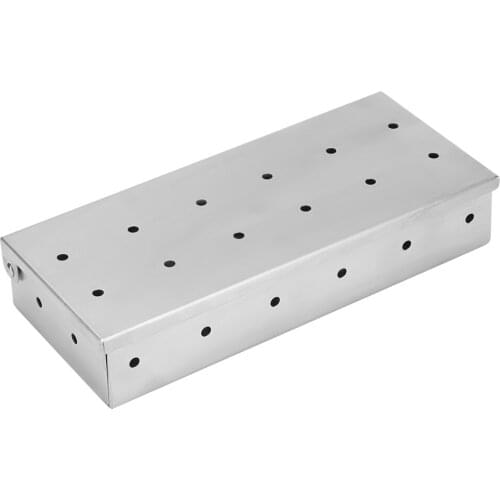 Multi-Holes Outdoor BBQ Stainless Steel Meat Grill Smoker Box Supplies For Wood Charcoal