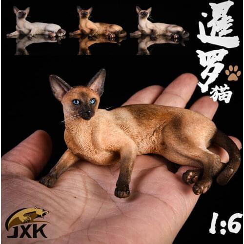 Mr.Z 1/6 Scale Jxk016 Siamese Cat Squat Animal Model Toys Accessory Pet Cat Animal Toy for 12'' Action Figure Scene Simulation