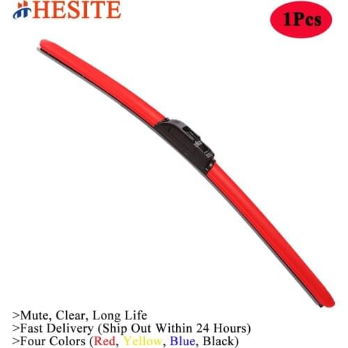 HESITE NEWEST Colored Windshield Wiper Blades 14" 16" 17" 18" 19" 20" 21" 22" 24" 26" 28" Fit For U J Hook Arm Hybrid Car Wipers