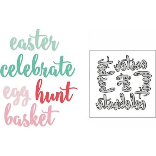New Celebrate Easter Egg Words 2020 Metal Cutting Dies for DIY Scrapbooking and Card Making Decorative Embossing Craft No Stamps