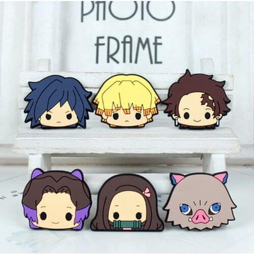 New Anime Demon Slayer Kimetsu No Yaiba DIY Soft Patch PVC Doll Car Decoration Material Cute Jewelry Material Soft Glue Patch