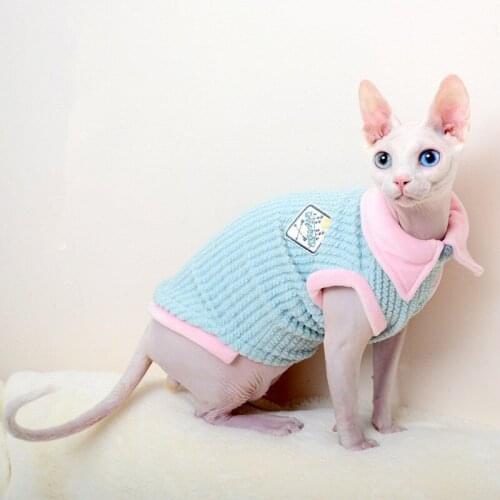 Cat Clothes Pet Spring Summer Shirt Vest Cat Clothes Fake Two Cute Puppet Sphinx Cat Clothes pink pet tshirt