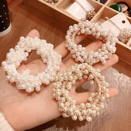 Pearl headband fashion hair accessories for women scrunchies pack bling band luxury hairband elastic headbands accesorios girl