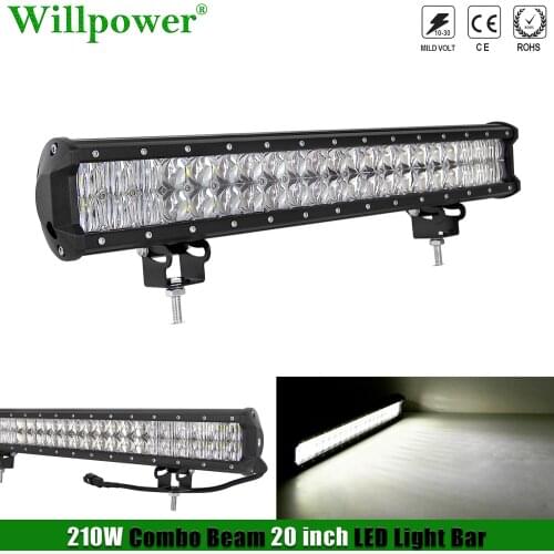 SUV Car DT 2pin Female Connector LED Work Light Bar 20 inch 210W Driving Fog Light Off Road 4WD 4x4 Truck Spot Flood Light Bar