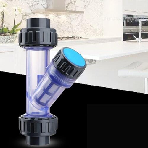 Y-Type Transparent UPVC Filter Visible Aquarium Water Pipe Filter Micro Irrigation System Pump Filter Home Water Supply 1Pcs
