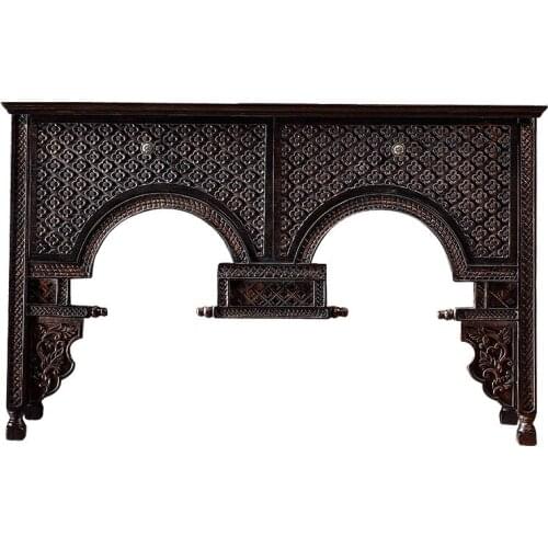 YL Wood Carved Living Room Console Tables Desk Southeast Asian Style Side Table Wall Furniture Table