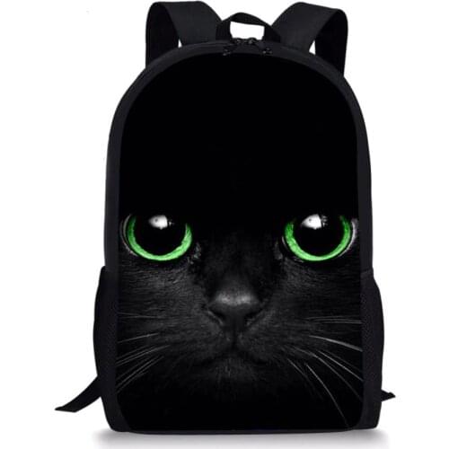 Childrens School Bags Black Cats Pattern 3D Large Capacity Primary Student Bookbags Back to School Satchecl Schoolbags