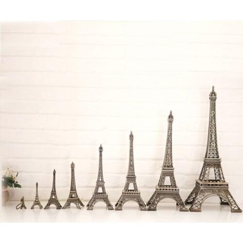 Alloy Model Decor Vintage Bronze Tone Paris Eiffel Tower Figurine Statue 32/38/48/60cm Hot