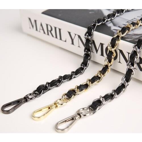 100~130cm Bags Straps Chain Purse Leather Metal Chains With Buckles Shoulder Handbag Handles Bag Parts Accessories KZ151321