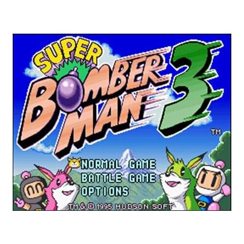 Super Bomberman 3.16 bit Big Gray Game Card For USA NTSC Game Player