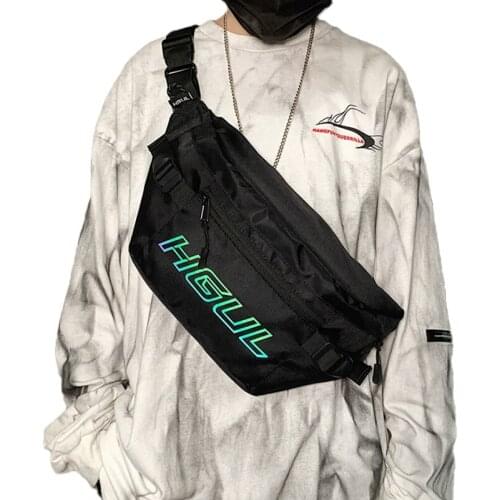 Reflective Waist Bag For Man Fashion Waterproof Chest Bags Outdoor Crossbody Pack Large Capacity Unisex Hip Waist Packs