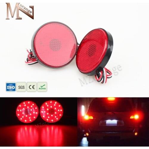 21 LED Rear Bumper Reflector Light for Toyota Highlander 2008 2009 2010 Sequoia ZRR70 Noah Voxy Red Lens Tail Stop Brake lamp