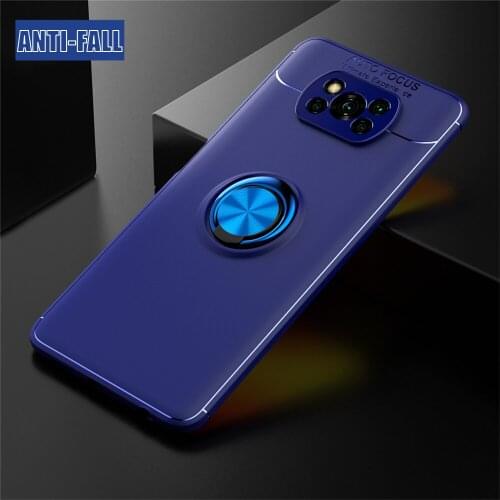 Shockproof Case For Xiaomi Mi Poco X3 Pro NFC Finger Ring Magnet Matte TPU Silicone Cover For Xiomi Mi POCO X3 NFC Pro Funda