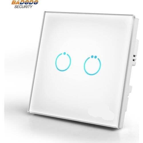 Z-Wave Plus MCO home Glass Touch Panel power Switch EU868.42MHz 2 gang two relay ON/OFF switch MH-S312 for lamp light control
