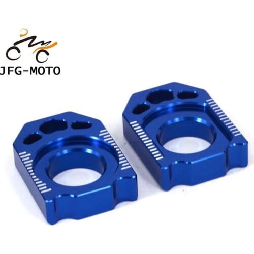 Motorcycle CNC Rear Chain Adjuster Axle Blocks For YAMAHA YZ125 YZ250 YZ250F YZ450F YZ125X YZ250X YZ250FX WR250F WR450F WR250R