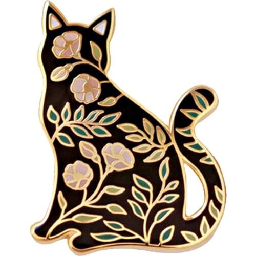 Cat badge brooch
