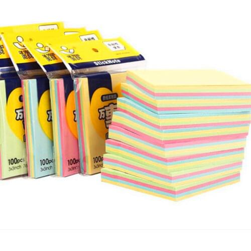 100 Sheets Sticky stationery notepad Basic Office bookmark Sticky notes Stickers in notebook Memo pad kawaii sticky notes
