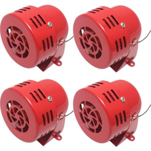 4x 3'' Metal Car Truck 1950s Electric Motor Driven Air Raid Siren Horn Red