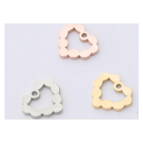 5pcs Stainless Steel Gold Wave Hollow Out Heart Charms Love Connector Pendants DIY Handmade Jewelry Making Necklace Accessorie