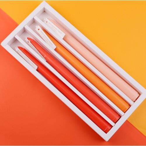 4 PCS Scented Candles Soy Wax Gradient Color Decorative Aromatic Long Candle Wedding Party Candles Home Decoration Atmosphere