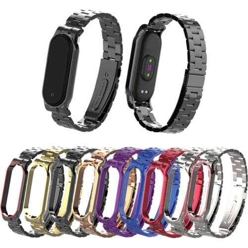 Stainless steel wrist strap for xiaomi mi band 5 metal watch band smart bracelet miband 5 belt replaceable watch straps mi 5