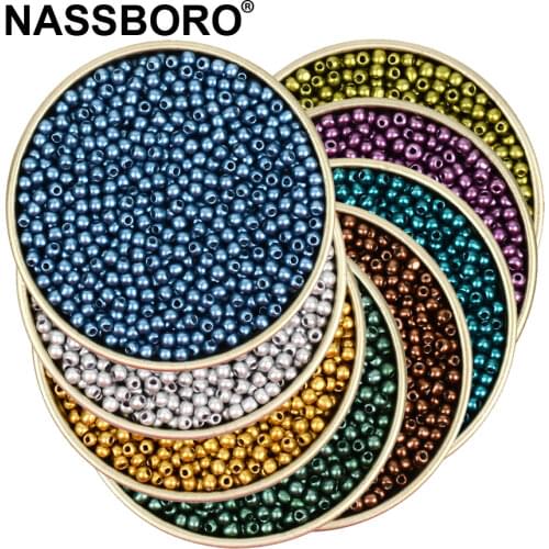 Approx.1000pcs 2mm Matellic Charm Czech Glass Beads Seed Beads For Jewelry Making Bracelet Necklace DIY Accessories Wholesale