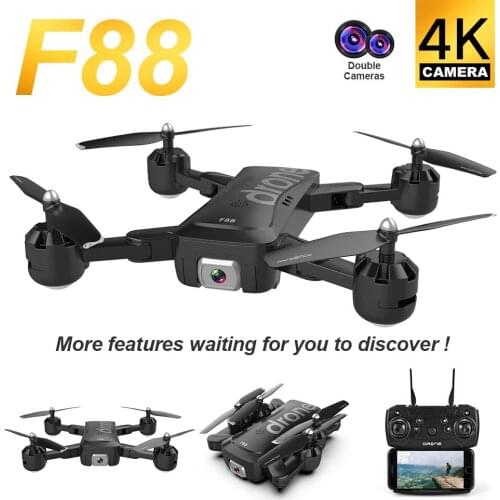 F88 RC Drone with Camera HD 4K Foldable Quadrocopter Air Selfie Helicopter Gesture Follow Wifi FPV Dron Gift Toys for children