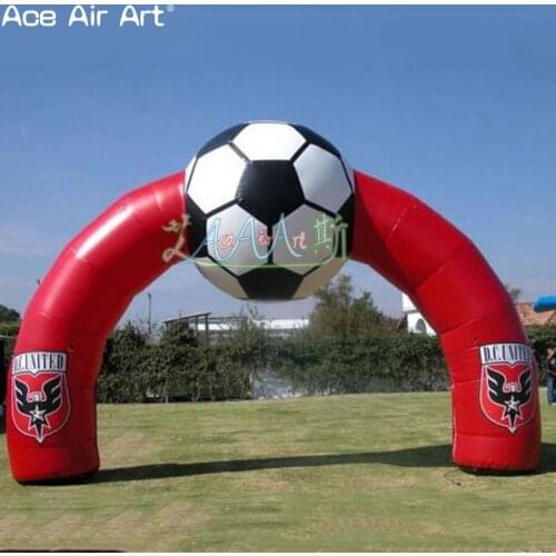 New design giant inflatable billboard arch with football Shaped archway,entrance gate for sport game