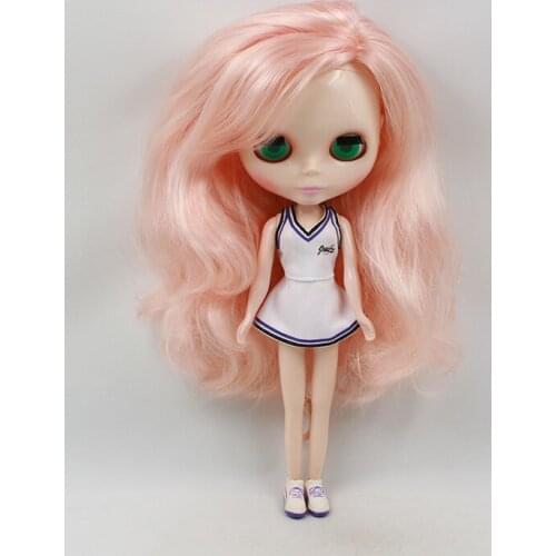 Mixed pink curly hair Nude blyth Doll Factory doll Suitable For DIY 336