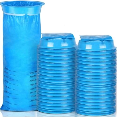 45Pcs 1000Ml Vomit Bags Motion Sickness Bags Blue Emesis Bags Disposable Rod Bags For Car Jute Bag Travel