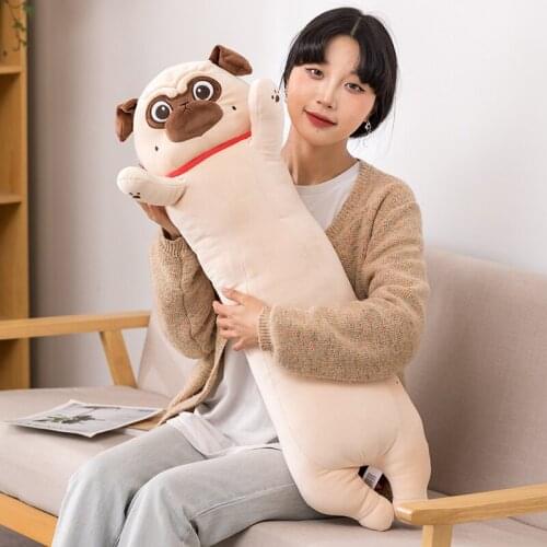 110cm Cute Pug Dog Plush Toys Stuffed Soft Plush Cat With Funny Expression Sleeping Pillow Home Bed Decor Kids Girls Gift