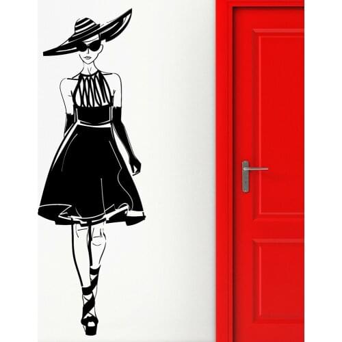 Fashion Sexy Girl Wall Sticker Fashion Show Style Model Catwalk Wall Decals Vinyl Art Wall Decor Girls Room Decor Poster X627